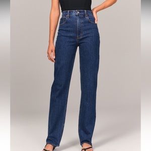 Abercrombie Dark Wash 90s ultra high rise straight jeans size 6R